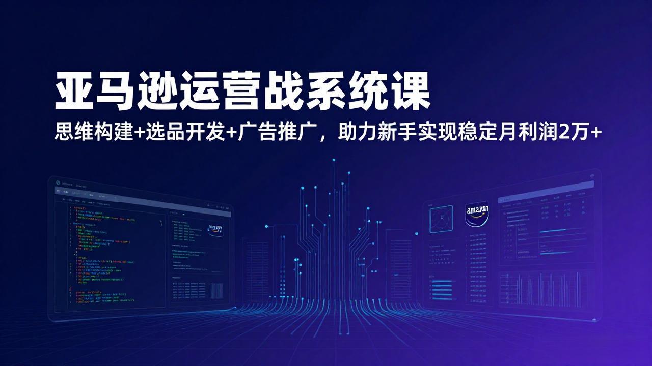 亚马逊运营实战系统课,思维构建+选品开发+广告推广,助力新手实现稳定月利润2万+(更新牛品源码-源码下载-源码社区-zblog主题插件-PHP源码-三合一源码-直播源码-短视频源码-APP源码-即时通讯-源码-交友源码牛品源码