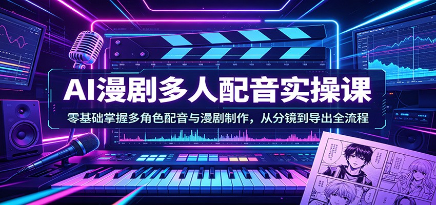AI漫剧多人配音实操课：零基础掌握多角色配音与漫剧制作，从分镜到导出全流程牛品源码-源码下载-源码社区-zblog主题插件-PHP源码-三合一源码-直播源码-短视频源码-APP源码-即时通讯-源码-交友源码牛品源码