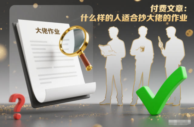 付费文章:什么样的人适合抄大佬的作业?牛品源码-源码下载-源码社区-zblog主题插件-PHP源码-三合一源码-直播源码-短视频源码-APP源码-即时通讯-源码-交友源码牛品源码