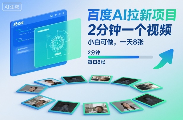 百度AI拉新项目,2分钟一个视频,小白可做,一天8张【附案例+保姆级教程】牛品源码-源码下载-源码社区-zblog主题插件-PHP源码-三合一源码-直播源码-短视频源码-APP源码-即时通讯-源码-交友源码牛品源码