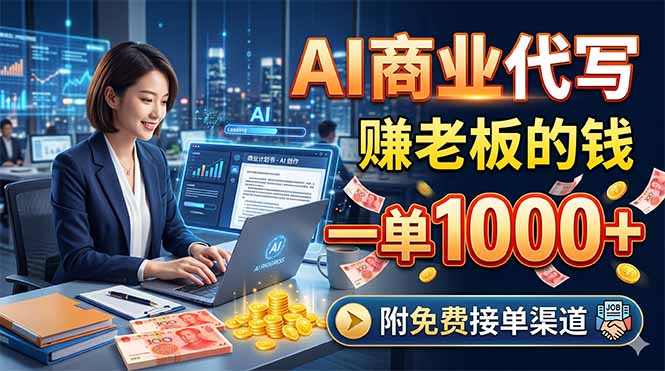 AI商业代写,赚老板的钱,一单1000+,附免费接单渠道牛品源码-源码下载-源码社区-zblog主题插件-PHP源码-三合一源码-直播源码-短视频源码-APP源码-即时通讯-源码-交友源码牛品源码