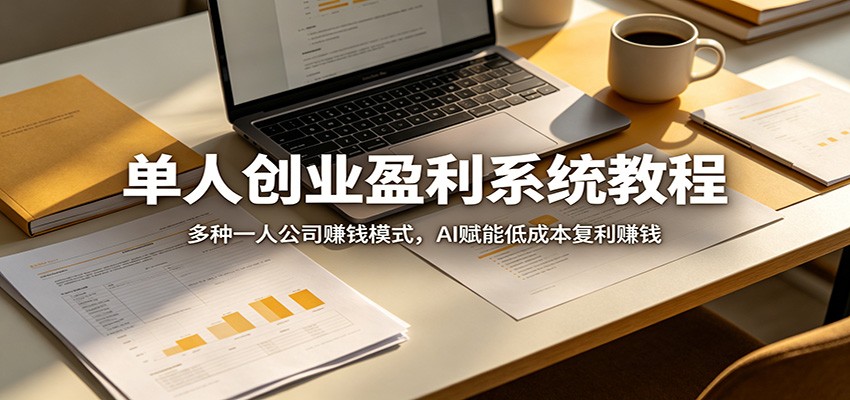 单人创业盈利系统教程：多种一人公司赚钱模式，AI赋能低成本复利赚钱牛品源码-源码下载-源码社区-zblog主题插件-PHP源码-三合一源码-直播源码-短视频源码-APP源码-即时通讯-源码-交友源码牛品源码
