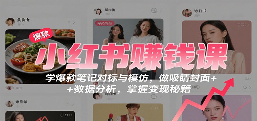 小红书赚钱课：学爆款笔记对标与模仿，做吸睛封面 + 数据分析，掌握变现秘籍牛品源码-源码下载-源码社区-zblog主题插件-PHP源码-三合一源码-直播源码-短视频源码-APP源码-即时通讯-源码-交友源码牛品源码