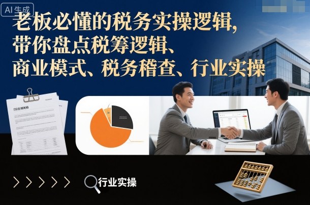 老板必懂的税务实操逻辑，带你盘点税筹逻辑、商业模式、税务稽查、行业实操牛品源码-源码下载-源码社区-zblog主题插件-PHP源码-三合一源码-直播源码-短视频源码-APP源码-即时通讯-源码-交友源码牛品源码