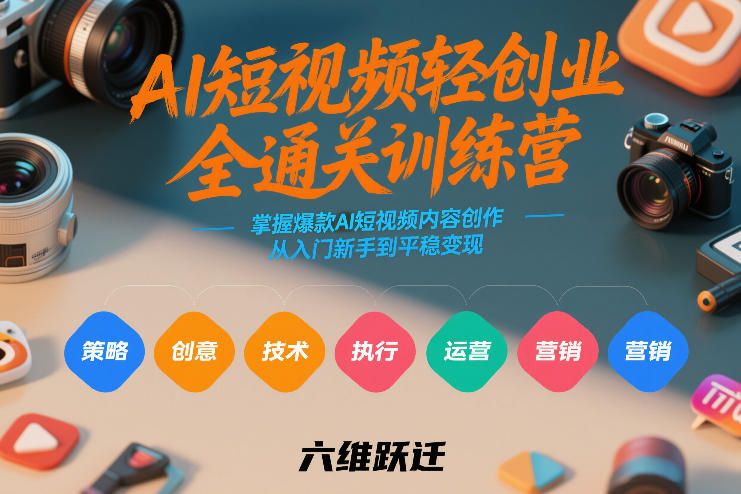 AI短视频轻创业全通关训练营,掌握爆款AI短视频内容创作,从入门新手到平稳变现的六维跃迁牛品源码-源码下载-源码社区-zblog主题插件-PHP源码-三合一源码-直播源码-短视频源码-APP源码-即时通讯-源码-交友源码牛品源码
