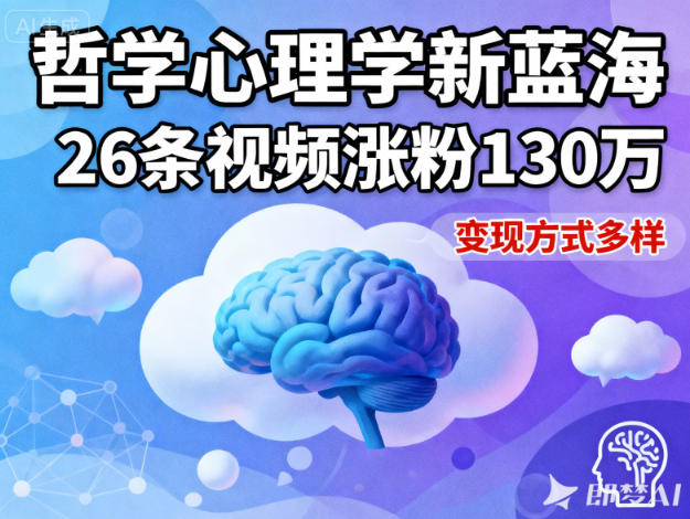 短视频新蓝海,哲学心理学赛道,26条视频涨粉130W,变现方式多样牛品源码-源码下载-源码社区-zblog主题插件-PHP源码-三合一源码-直播源码-短视频源码-APP源码-即时通讯-源码-交友源码牛品源码
