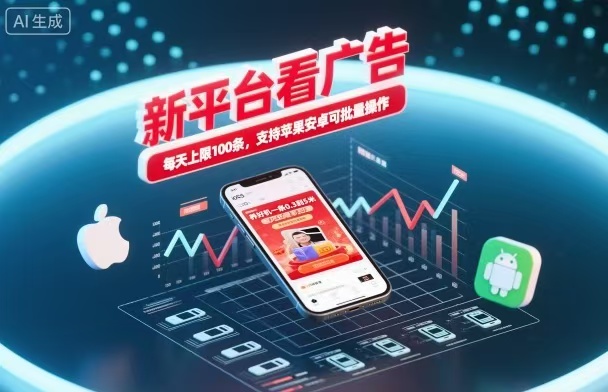 新台看广告，养好机一条5毛到5块，单机日入30到100，支持苹果安卓，可批量操作。牛品源码-源码下载-源码社区-zblog主题插件-PHP源码-三合一源码-直播源码-短视频源码-APP源码-即时通讯-源码-交友源码牛品源码