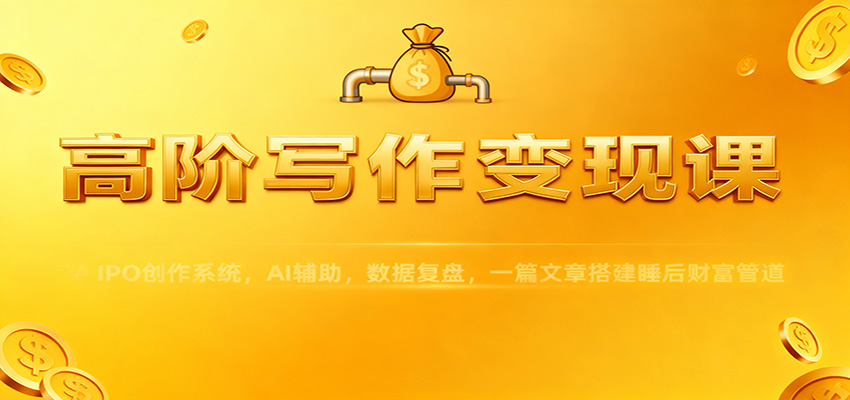 高阶写作变现课：IPO创作系统，AI辅助，数据复盘，一篇文章搭建睡后财富管道牛品源码-源码下载-源码社区-zblog主题插件-PHP源码-三合一源码-直播源码-短视频源码-APP源码-即时通讯-源码-交友源码牛品源码