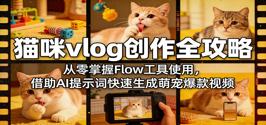 猫咪vlog创作全攻略：从零掌握Flow工具使用，借助AI提示词快速生成萌宠爆款视频牛品源码-源码下载-源码社区-zblog主题插件-PHP源码-三合一源码-直播源码-短视频源码-APP源码-即时通讯-源码-交友源码牛品源码