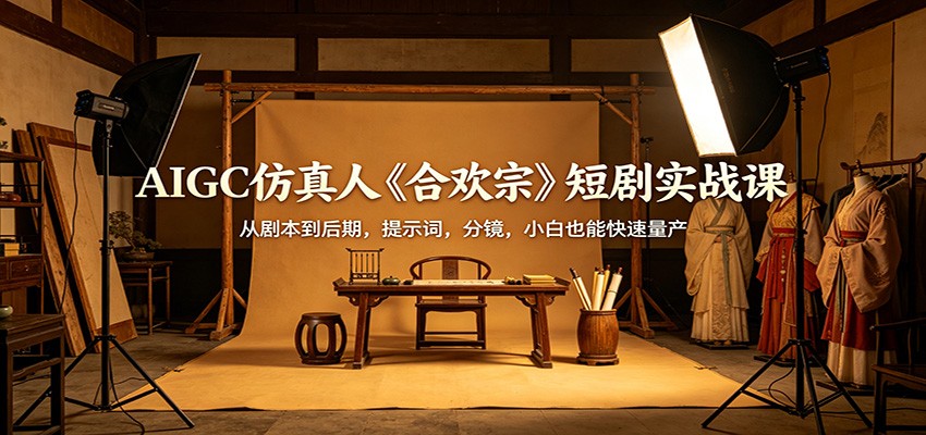 AIGC仿真人《合欢宗》短剧实战课：从剧本到后期，提示词，分镜，小白也能快速量产牛品源码-源码下载-源码社区-zblog主题插件-PHP源码-三合一源码-直播源码-短视频源码-APP源码-即时通讯-源码-交友源码牛品源码