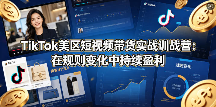 TikTok美区短视频带货实战训战营:在规则变化中持续盈利牛品源码-源码下载-源码社区-zblog主题插件-PHP源码-三合一源码-直播源码-短视频源码-APP源码-即时通讯-源码-交友源码牛品源码