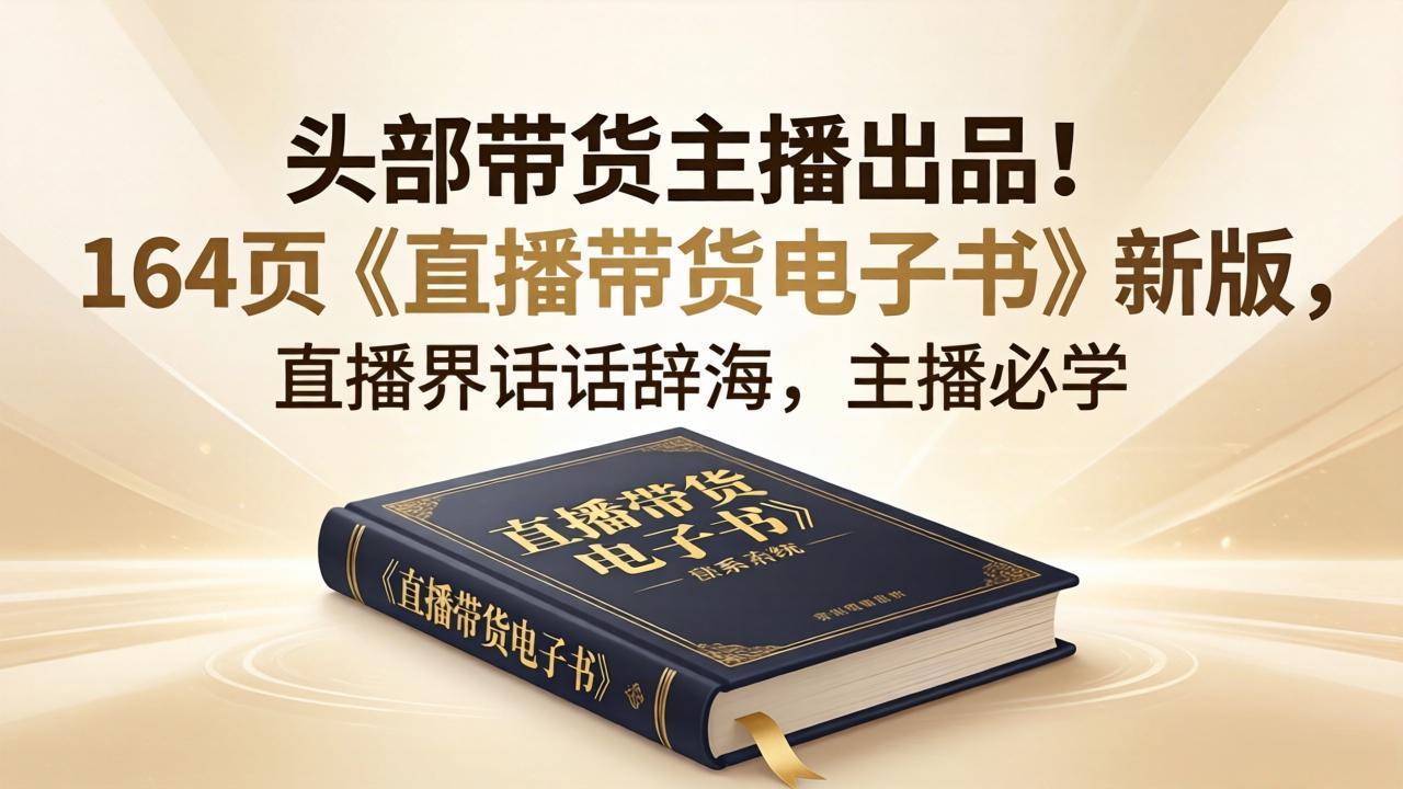 头部带货主播出品！164页《直播带货电子书》新版，直播界话术辞海，主播必学牛品源码-源码下载-源码社区-zblog主题插件-PHP源码-三合一源码-直播源码-短视频源码-APP源码-即时通讯-源码-交友源码牛品源码