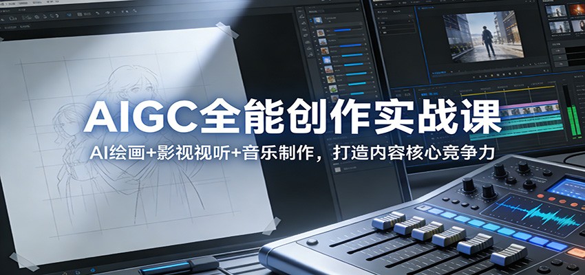AIGC全能创作实战课：AI绘画+影视视听+音乐制作，打造内容核心竞争力牛品源码-源码下载-源码社区-zblog主题插件-PHP源码-三合一源码-直播源码-短视频源码-APP源码-即时通讯-源码-交友源码牛品源码