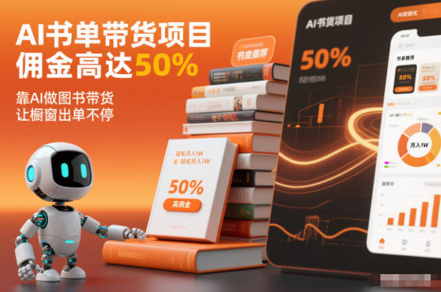 AI书单带货项目,佣金高达50%,靠AI做图书带货,让橱窗出单不停,轻松月入1W牛品源码-源码下载-源码社区-zblog主题插件-PHP源码-三合一源码-直播源码-短视频源码-APP源码-即时通讯-源码-交友源码牛品源码