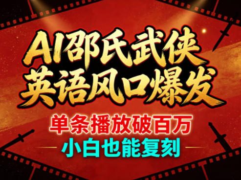 AI邵氏武侠英语风口爆发，单条播放破百万，小白也能复刻牛品源码-源码下载-源码社区-zblog主题插件-PHP源码-三合一源码-直播源码-短视频源码-APP源码-即时通讯-源码-交友源码牛品源码
