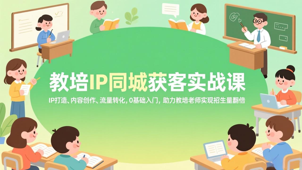 教培IP同城获客实战课,IP打造、内容创作、流量转化,0基础入门,助力教培老师实现招生量翻倍牛品源码-源码下载-源码社区-zblog主题插件-PHP源码-三合一源码-直播源码-短视频源码-APP源码-即时通讯-源码-交友源码牛品源码
