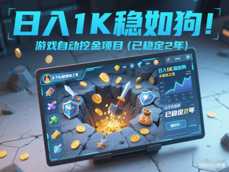 日入1K稳如狗！游戏自动挖金项目(已稳定2年)，永不失业的副业之选【揭秘】牛品源码-源码下载-源码社区-zblog主题插件-PHP源码-三合一源码-直播源码-短视频源码-APP源码-即时通讯-源码-交友源码牛品源码