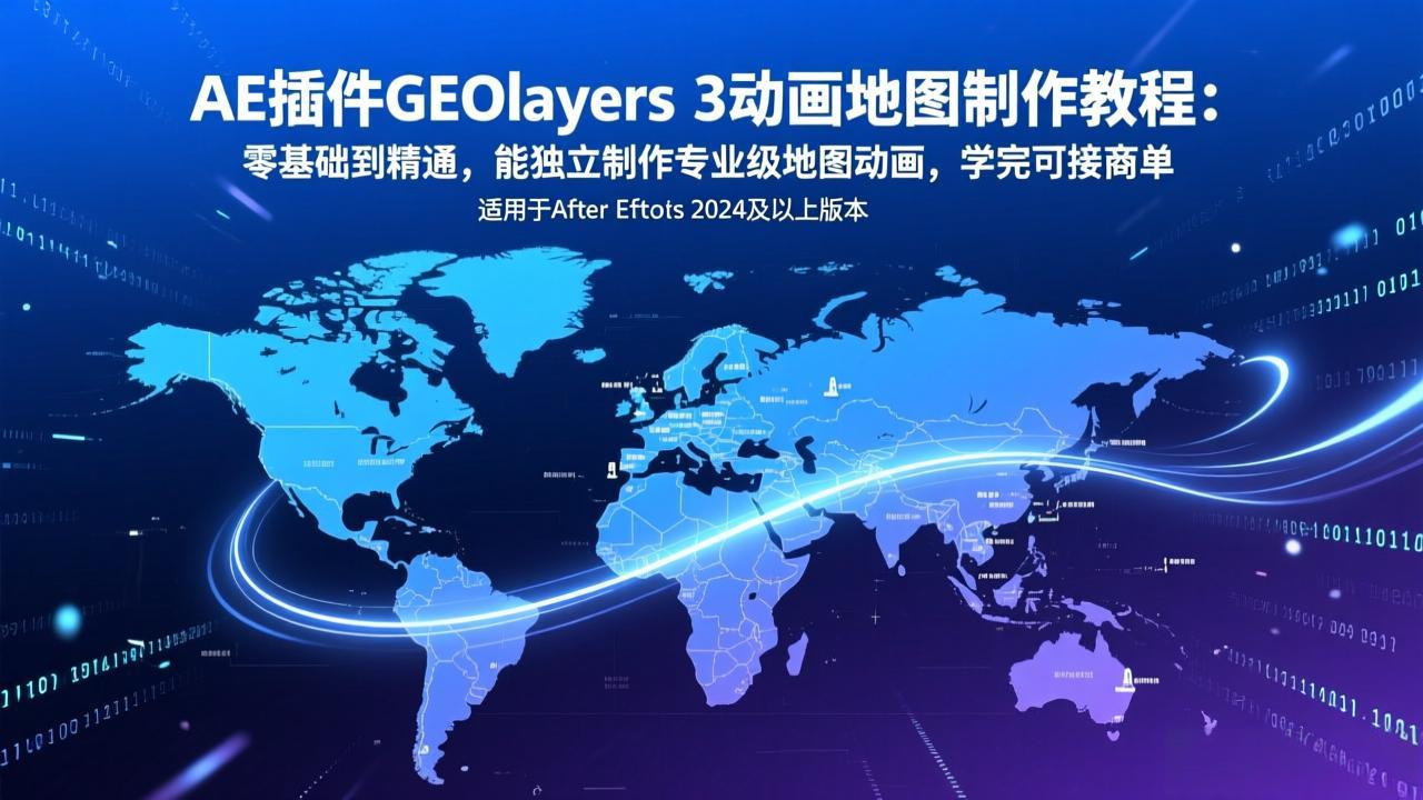 AE插件GEOlayers 3动画地图制作教程:零基础到精通,能独立制作专业级地图动画,学完可接商单牛品源码-源码下载-源码社区-zblog主题插件-PHP源码-三合一源码-直播源码-短视频源码-APP源码-即时通讯-源码-交友源码牛品源码
