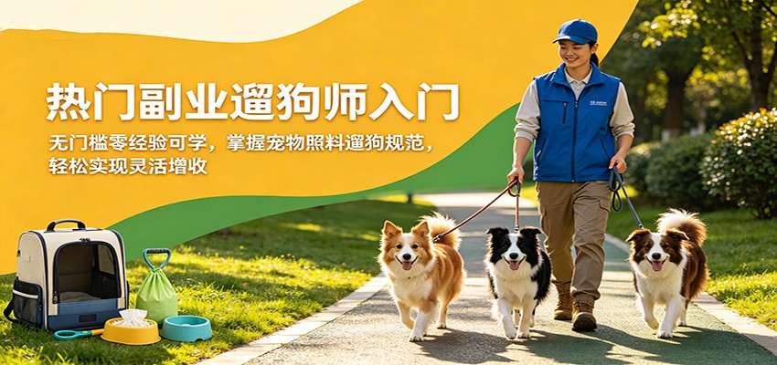热门副业遛狗师入门,无门槛零经验可学,掌握宠物照料遛狗规范,轻松实现灵活增收牛品源码-源码下载-源码社区-zblog主题插件-PHP源码-三合一源码-直播源码-短视频源码-APP源码-即时通讯-源码-交友源码牛品源码