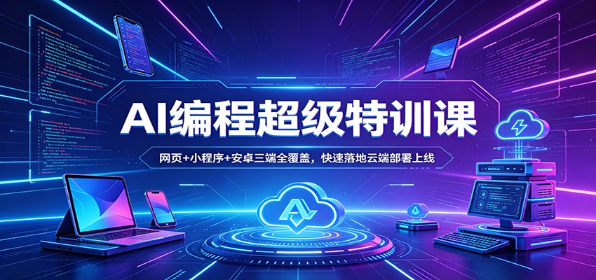 AI编程超级特训课：网页+小程序+安卓三端全覆盖，快速落地云端部署上线牛品源码-源码下载-源码社区-zblog主题插件-PHP源码-三合一源码-直播源码-短视频源码-APP源码-即时通讯-源码-交友源码牛品源码
