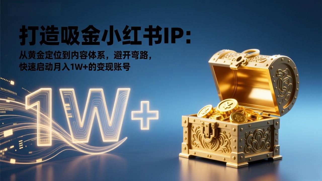 打造吸金小红书IP:从黄金定位到内容体系,避开弯路,快速启动月入1W+的变现账号牛品源码-源码下载-源码社区-zblog主题插件-PHP源码-三合一源码-直播源码-短视频源码-APP源码-即时通讯-源码-交友源码牛品源码