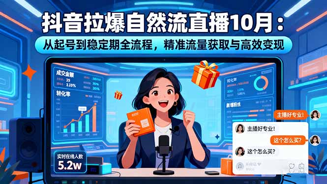 抖音拉爆自然流直播10月:从起号到稳定期全流程,精准流量获取与高效变现牛品源码-源码下载-源码社区-zblog主题插件-PHP源码-三合一源码-直播源码-短视频源码-APP源码-即时通讯-源码-交友源码牛品源码