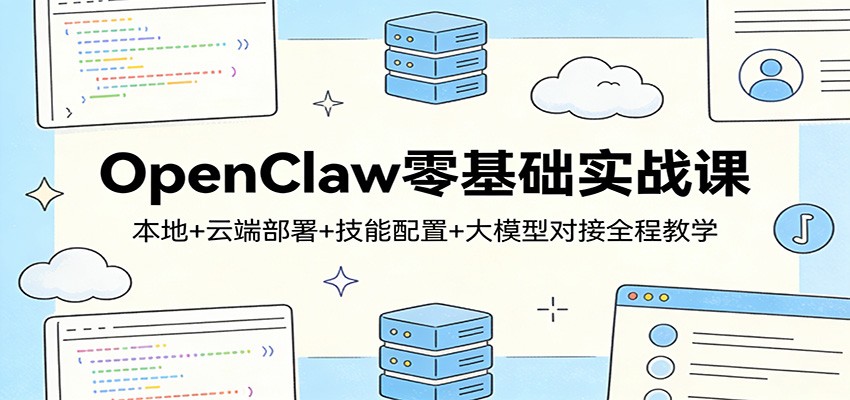 OpenClaw零基础实战课：本地+云端部署+技能配置+大模型对接全程教学牛品源码-源码下载-源码社区-zblog主题插件-PHP源码-三合一源码-直播源码-短视频源码-APP源码-即时通讯-源码-交友源码牛品源码