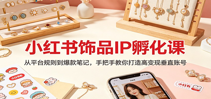小红书饰品IP孵化课：从平台规则到爆款笔记，手把手教你打造高变现垂直账号牛品源码-源码下载-源码社区-zblog主题插件-PHP源码-三合一源码-直播源码-短视频源码-APP源码-即时通讯-源码-交友源码牛品源码