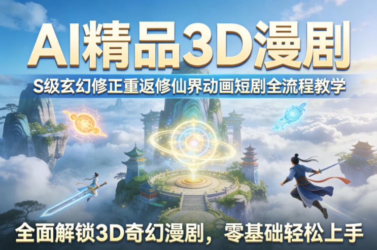 AI精品3D漫剧S级玄幻修正重返修仙界动画短剧全流程教学，全面解锁3D奇幻漫剧，零基础轻松上手牛品源码-源码下载-源码社区-zblog主题插件-PHP源码-三合一源码-直播源码-短视频源码-APP源码-即时通讯-源码-交友源码牛品源码
