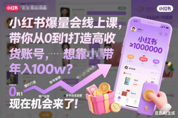 小红书爆量会线上课，带你从0到1打造高收益带货账号，想靠小红书带货年入100w？现在机会来了！牛品源码-源码下载-源码社区-zblog主题插件-PHP源码-三合一源码-直播源码-短视频源码-APP源码-即时通讯-源码-交友源码牛品源码