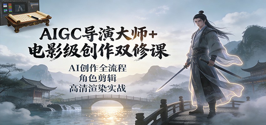 AIGC导演大师+电影级创作双修课：AI创作全流程、角色剪辑、高清渲染实战牛品源码-源码下载-源码社区-zblog主题插件-PHP源码-三合一源码-直播源码-短视频源码-APP源码-即时通讯-源码-交友源码牛品源码