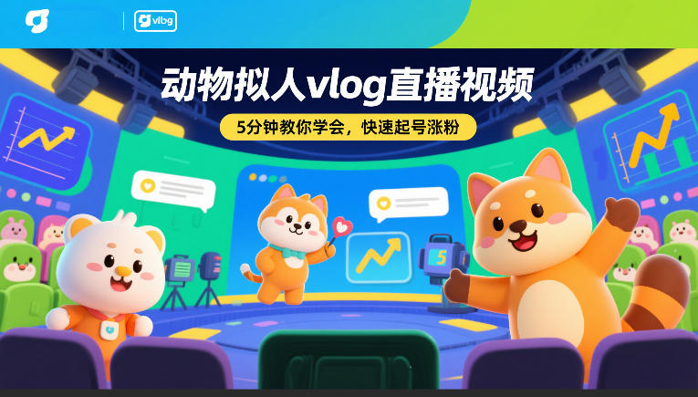 动物拟人vlog直播视频，5分钟教你学会，快速起号涨粉牛品源码-源码下载-源码社区-zblog主题插件-PHP源码-三合一源码-直播源码-短视频源码-APP源码-即时通讯-源码-交友源码牛品源码
