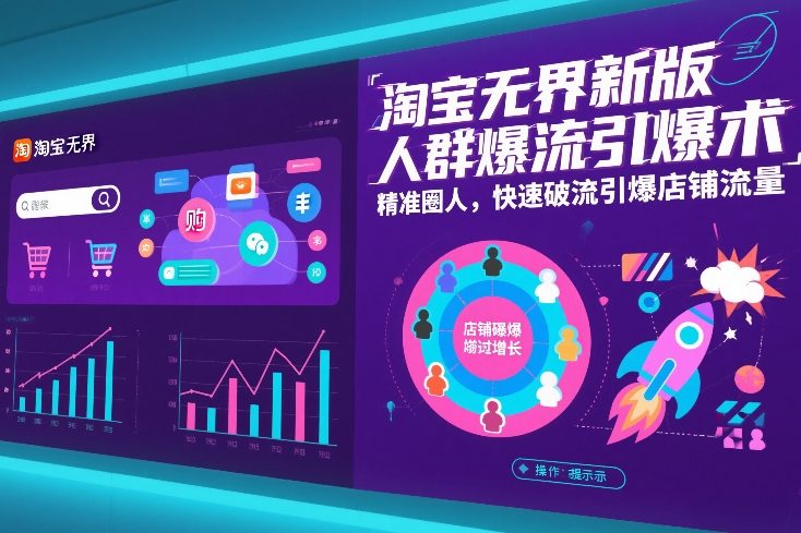 淘宝无界新版人群爆流引爆术,精准圈人,快速破流引爆店铺流量牛品源码-源码下载-源码社区-zblog主题插件-PHP源码-三合一源码-直播源码-短视频源码-APP源码-即时通讯-源码-交友源码牛品源码