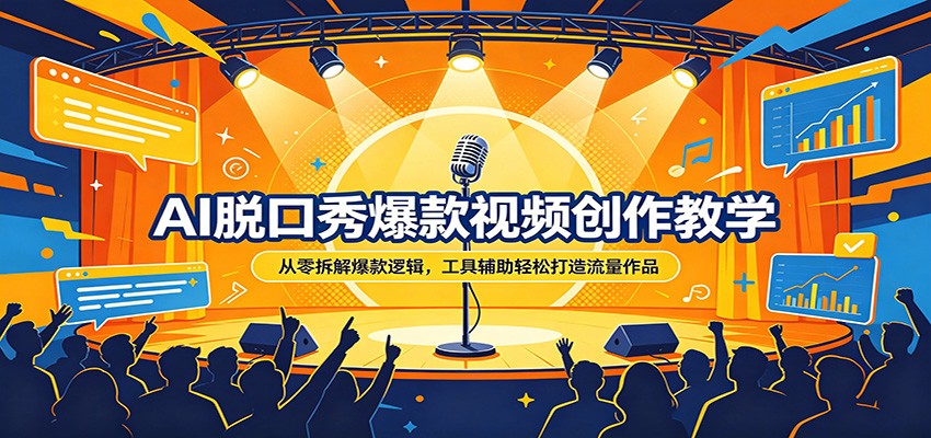 AI脱口秀爆款视频创作教学：从零拆解爆款逻辑，工具辅助轻松打造流量作品牛品源码-源码下载-源码社区-zblog主题插件-PHP源码-三合一源码-直播源码-短视频源码-APP源码-即时通讯-源码-交友源码牛品源码