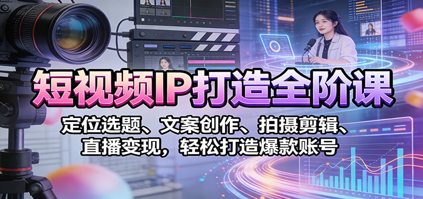 短视频IP打造全阶课:定位选题、文案创作、拍摄剪辑、直播变现,轻松打造爆款账号牛品源码-源码下载-源码社区-zblog主题插件-PHP源码-三合一源码-直播源码-短视频源码-APP源码-即时通讯-源码-交友源码牛品源码