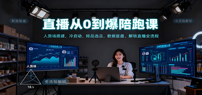 直播从0到爆陪跑课:人货场搭建,冷启动,排品选品,数据复盘,解锁直播全流程牛品源码-源码下载-源码社区-zblog主题插件-PHP源码-三合一源码-直播源码-短视频源码-APP源码-即时通讯-源码-交友源码牛品源码
