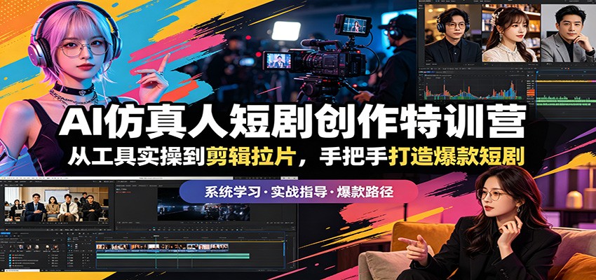 AI仿真人短剧创作特训营:从工具实操到剪辑拉片,手把手打造爆款短剧牛品源码-源码下载-源码社区-zblog主题插件-PHP源码-三合一源码-直播源码-短视频源码-APP源码-即时通讯-源码-交友源码牛品源码