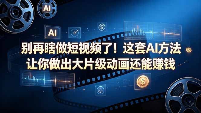 别再瞎做短视频了!这套 AI 方法让你做出大片级动画还能赚钱【原创双语字幕】牛品源码-源码下载-源码社区-zblog主题插件-PHP源码-三合一源码-直播源码-短视频源码-APP源码-即时通讯-源码-交友源码牛品源码