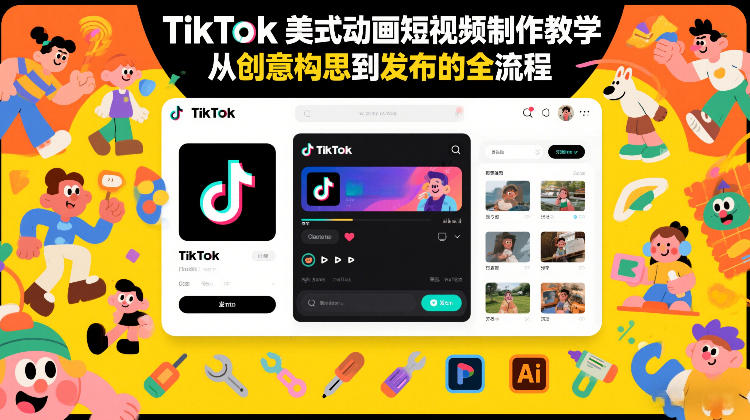 TikTok美式动画短视频制作教学，从创意构思到发布的全流程牛品源码-源码下载-源码社区-zblog主题插件-PHP源码-三合一源码-直播源码-短视频源码-APP源码-即时通讯-源码-交友源码牛品源码