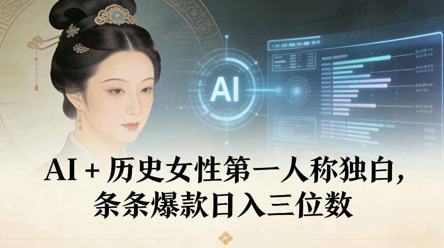 AI+历史女性第一人称独白,条条爆款日入三位数牛品源码-源码下载-源码社区-zblog主题插件-PHP源码-三合一源码-直播源码-短视频源码-APP源码-即时通讯-源码-交友源码牛品源码