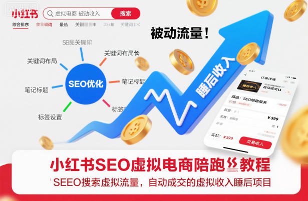 小红书SEO虚拟电商陪跑教程，实现seo搜索被动流量，自动成交的被动收入睡后项目牛品源码-源码下载-源码社区-zblog主题插件-PHP源码-三合一源码-直播源码-短视频源码-APP源码-即时通讯-源码-交友源码牛品源码
