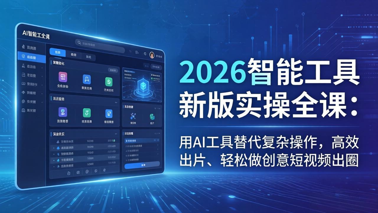 2026智能工具新版实操全课：用AI工具替代复杂操作，高效出片、轻松做创意短视频出圈牛品源码-源码下载-源码社区-zblog主题插件-PHP源码-三合一源码-直播源码-短视频源码-APP源码-即时通讯-源码-交友源码牛品源码