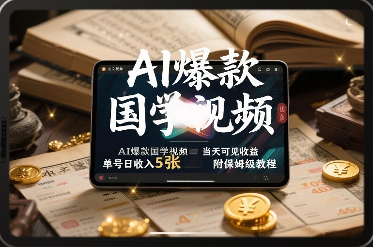AI爆款国学视频，独家起号方法，小白直接上手，当天可见收益，单号日收入5张+附保姆级教程牛品源码-源码下载-源码社区-zblog主题插件-PHP源码-三合一源码-直播源码-短视频源码-APP源码-即时通讯-源码-交友源码牛品源码