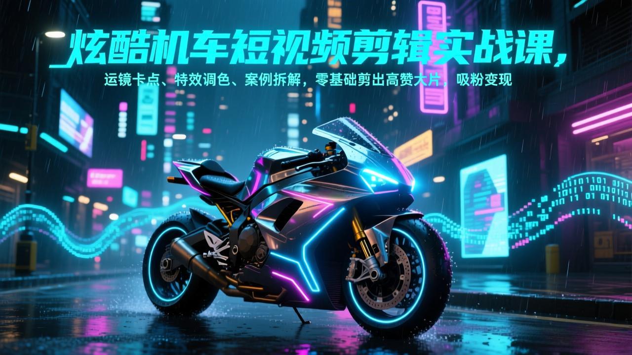 炫酷机车短视频剪辑实战课，运镜卡点、特效调色、案例拆解，零基础剪出高赞大片，吸粉变现牛品源码-源码下载-源码社区-zblog主题插件-PHP源码-三合一源码-直播源码-短视频源码-APP源码-即时通讯-源码-交友源码牛品源码