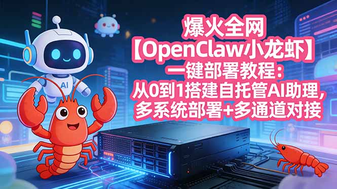 爆火全网【OpenClaw 小龙虾】一键部署教程：从0到1搭建自托管AI助理，多系统部署+多通道对接牛品源码-源码下载-源码社区-zblog主题插件-PHP源码-三合一源码-直播源码-短视频源码-APP源码-即时通讯-源码-交友源码牛品源码