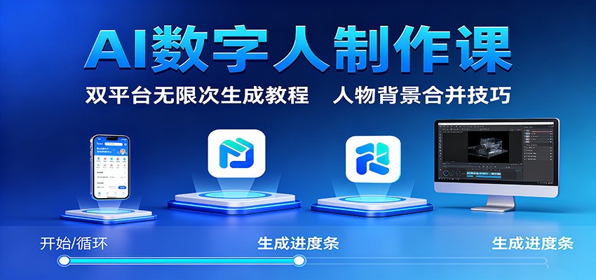 AI数字人制作课:双平台无限次生成教程,人物背景合并技巧牛品源码-源码下载-源码社区-zblog主题插件-PHP源码-三合一源码-直播源码-短视频源码-APP源码-即时通讯-源码-交友源码牛品源码