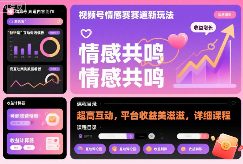 视频号情感赛道新玩法，超高互动，平台收益美滋滋，详细课程牛品源码-源码下载-源码社区-zblog主题插件-PHP源码-三合一源码-直播源码-短视频源码-APP源码-即时通讯-源码-交友源码牛品源码