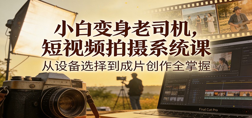小白变身老司机，短视频拍摄系统课，从设备选择到成片创作全掌握牛品源码-源码下载-源码社区-zblog主题插件-PHP源码-三合一源码-直播源码-短视频源码-APP源码-即时通讯-源码-交友源码牛品源码