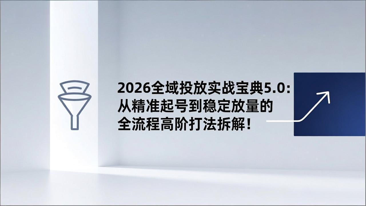 2026全域投放实战宝典5.0：从精准起号到稳定放量的全流程高阶打法拆解！牛品源码-源码下载-源码社区-zblog主题插件-PHP源码-三合一源码-直播源码-短视频源码-APP源码-即时通讯-源码-交友源码牛品源码