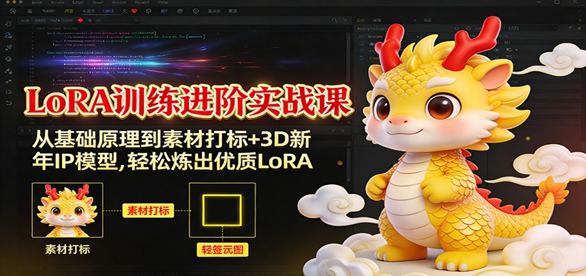 LoRA训练进阶实战课:从基础原理到素材打标+3D新年IP模型,轻松炼出优质LoRA牛品源码-源码下载-源码社区-zblog主题插件-PHP源码-三合一源码-直播源码-短视频源码-APP源码-即时通讯-源码-交友源码牛品源码